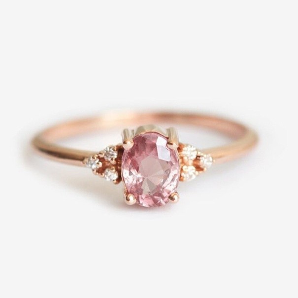 Dame ring D1117 gammelrosa 8