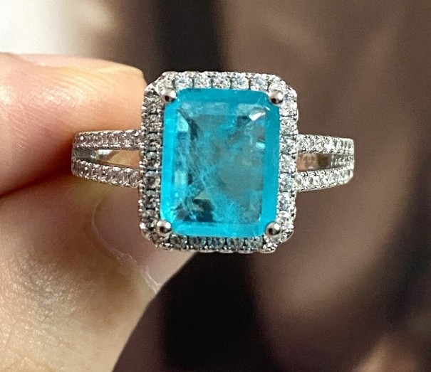 Dame ring D1129 lyseblå 6
