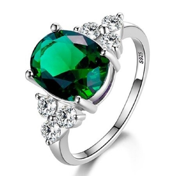 Dame ring D2694 mørkegrøn 10