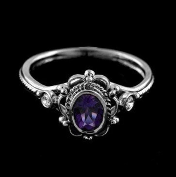 Dame ring D2781 lilla 9