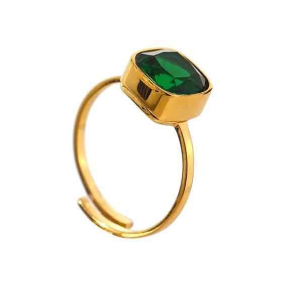Dame ring D2998 mørkegrøn