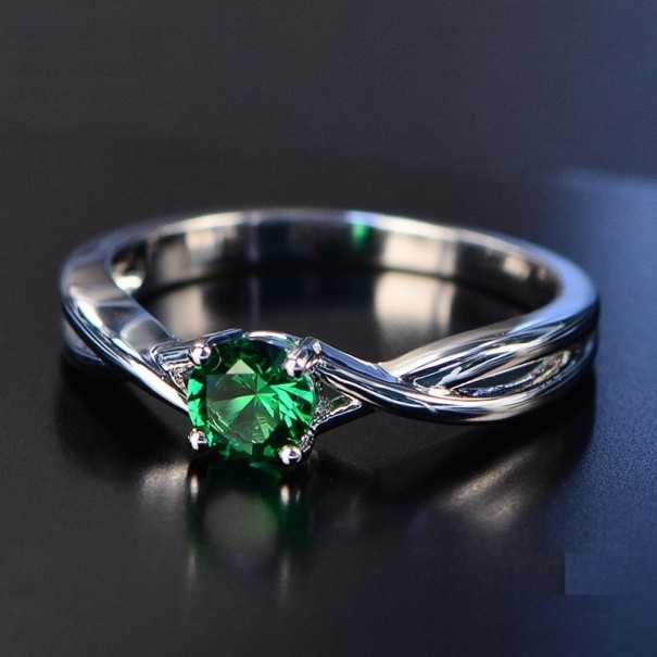 Dame ring D976 mørkegrøn 6