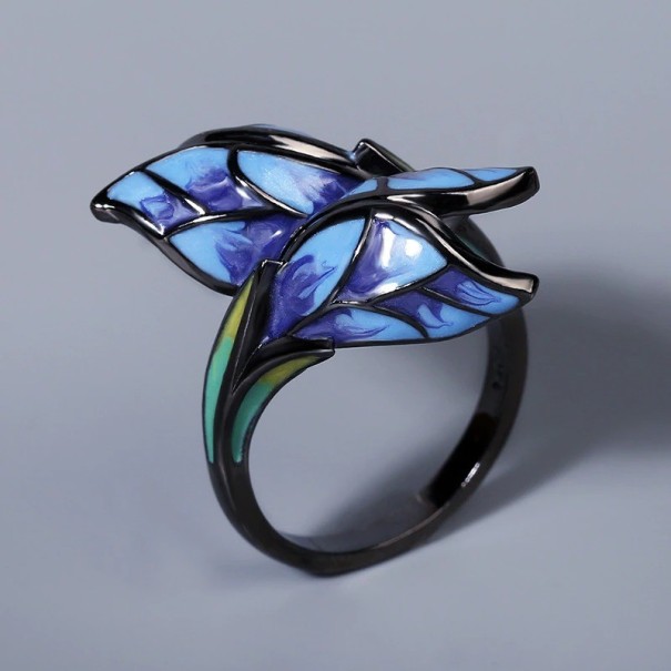 Dame ring med blomst D2128 6