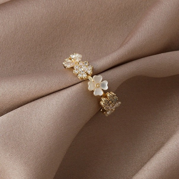 Dame ring med blomster D2811 1