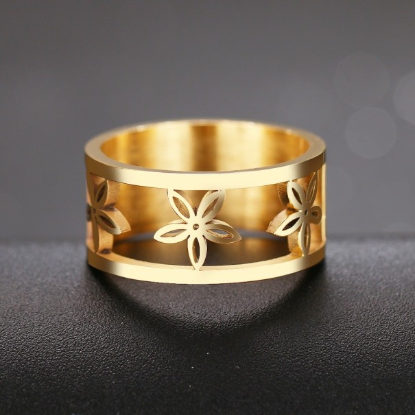Dame ring med blomster D2942 guld 10