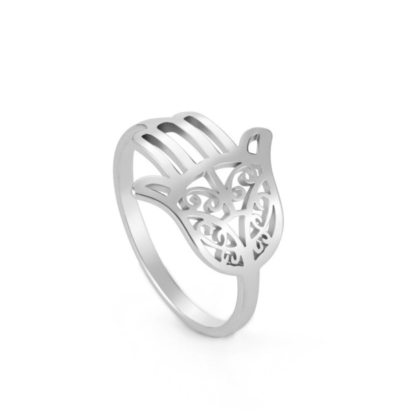 Dame ring med Fatimas hånd D2801 sølv 8
