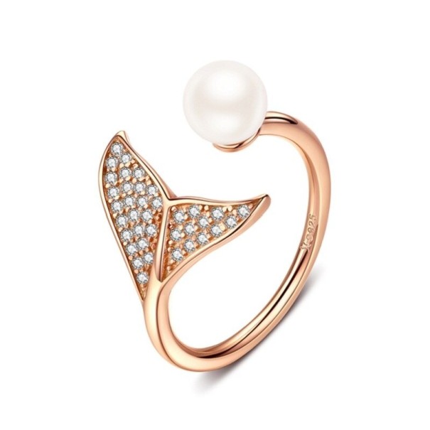 Dame ring med havfruehale D1563 gammelrosa