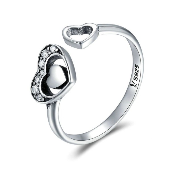 Dame ring med hjerte D1834 1