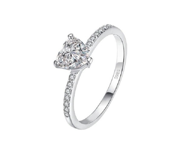Dame ring med hjerte D1870 5