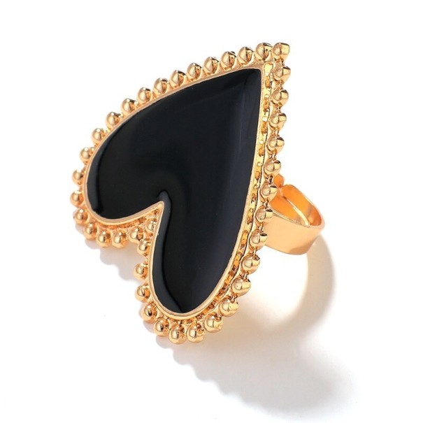 Dame ring med hjerte D2427 sort