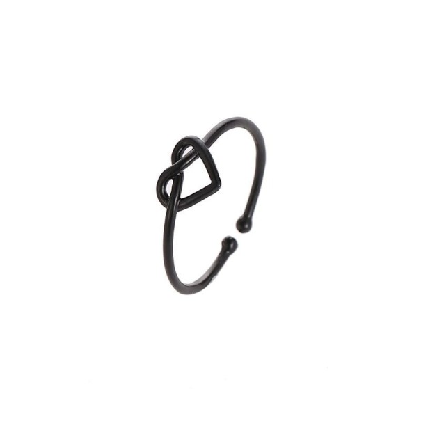 Dame ring med hjerte D2772 sort