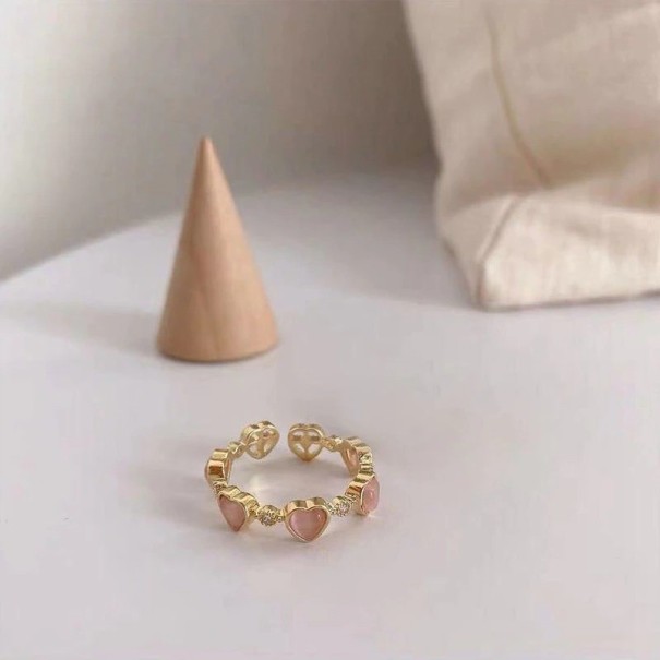 Dame ring med hjerter D2689 3