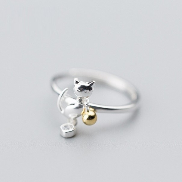 Dame ring med kat D1909 1