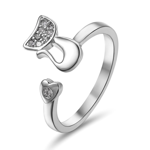 Dame ring med kat D2581 1