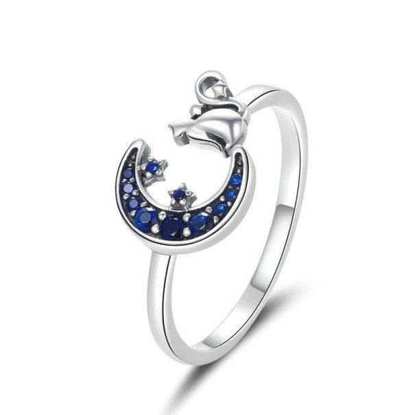 Dame ring med måne D1410 1