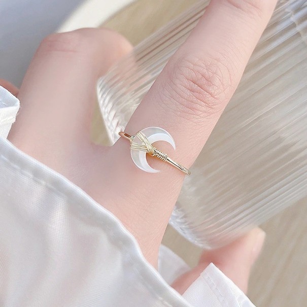 Dame ring med måne D1658 1
