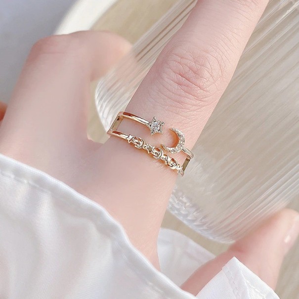 Dame ring med måne D1658 2