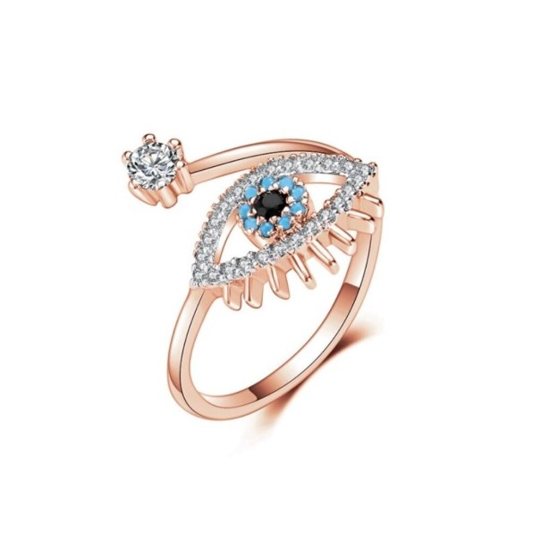 Dame ring med øje D2602 gammelrosa