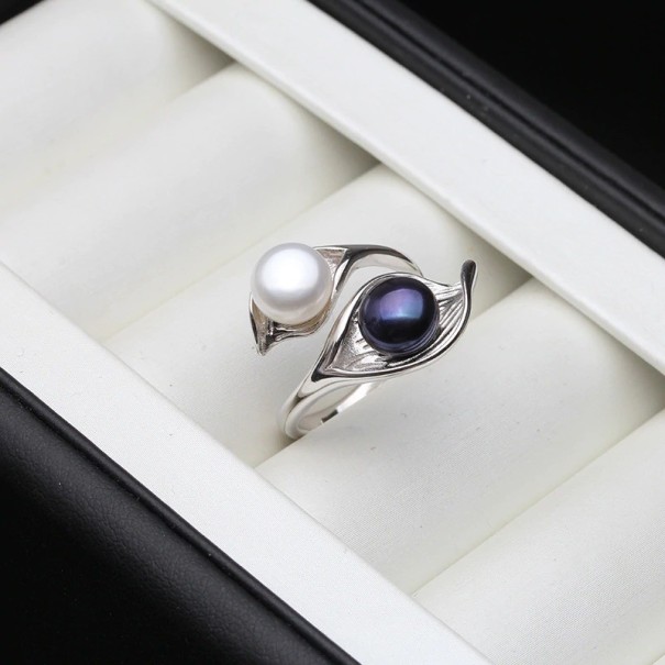 Dame ring med perle D1148 1