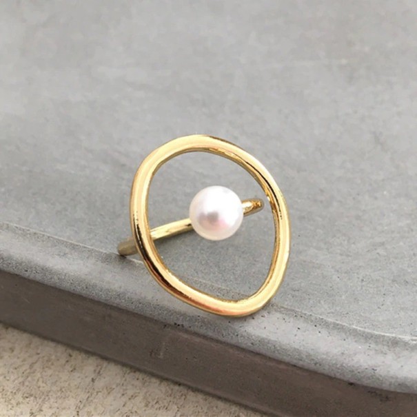 Dame ring med perle 1