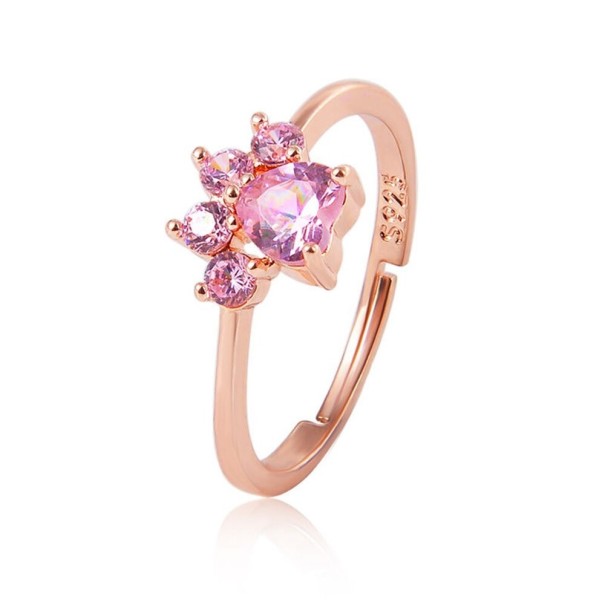 Dame ring med poteaftryk D2871 gammelrosa