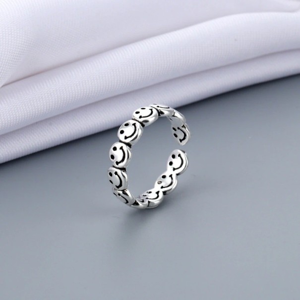Dame ring med smilende ansigt D2416 2