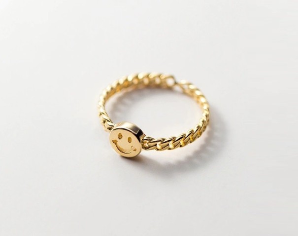 Dame ring med smilende ansigt D966 1