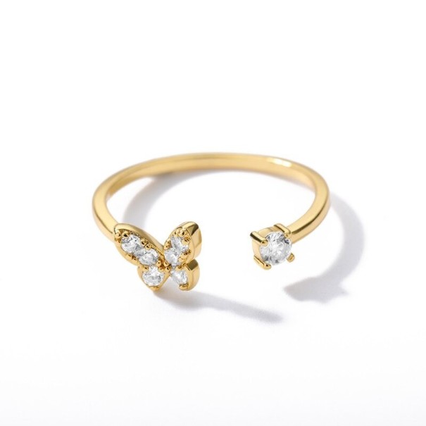 Dame ring med sommerfugl D2858 guld 2