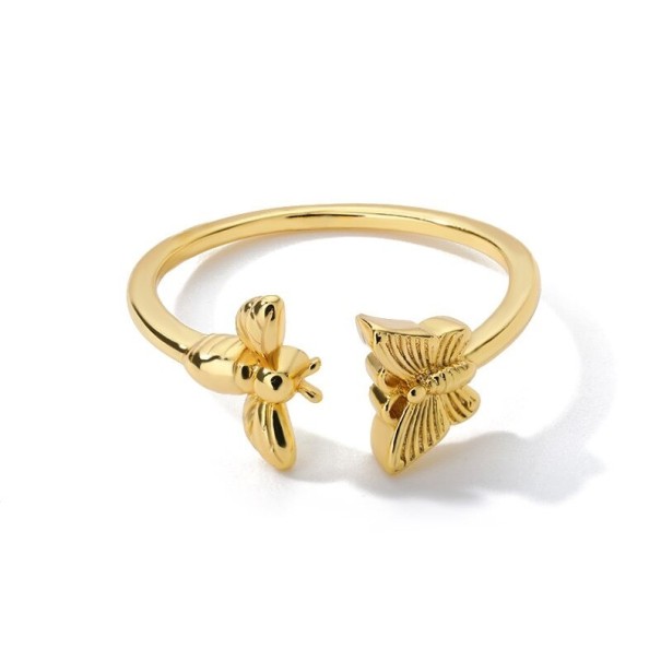 Dame ring med sommerfugl D2858 guld 4