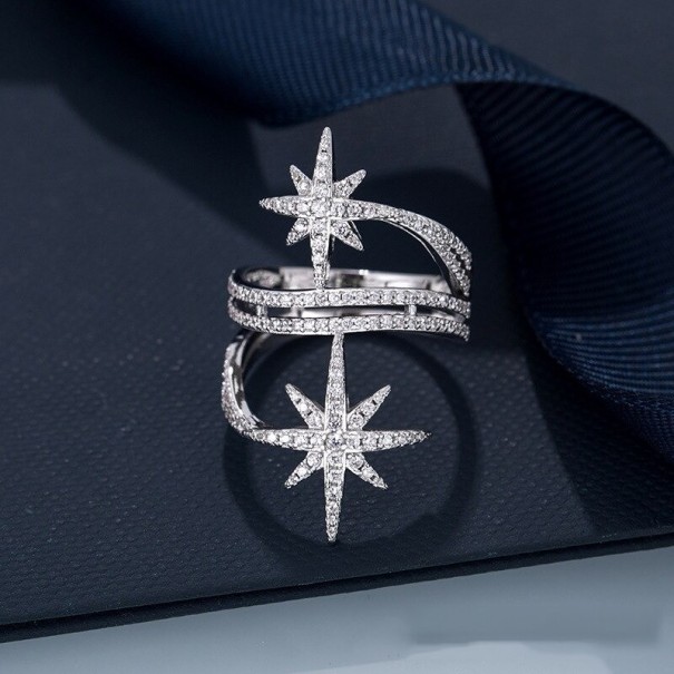 Dame ring med stjerne D2349 sølv 6