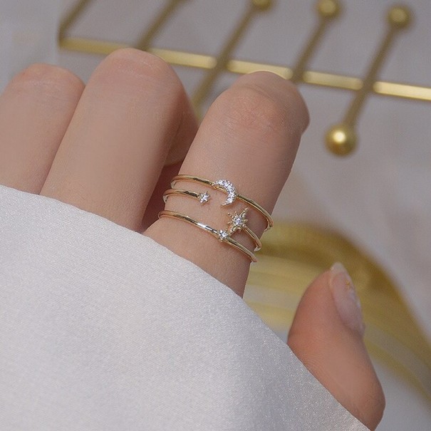 Dame ring med stjerner D1222 1