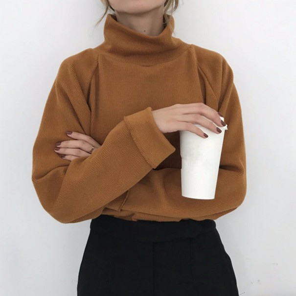 Dame rullekrave G378 brun