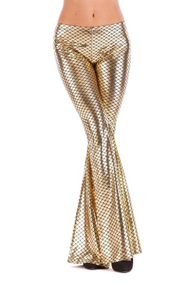 Dame skinnende bukser A422 guld XS