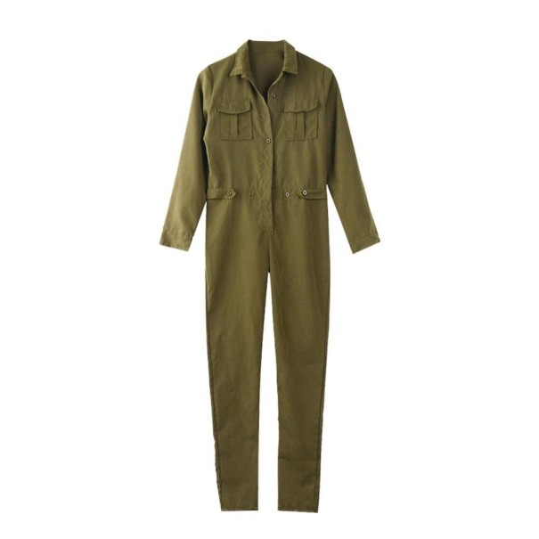 Dame skjortejumpsuit L