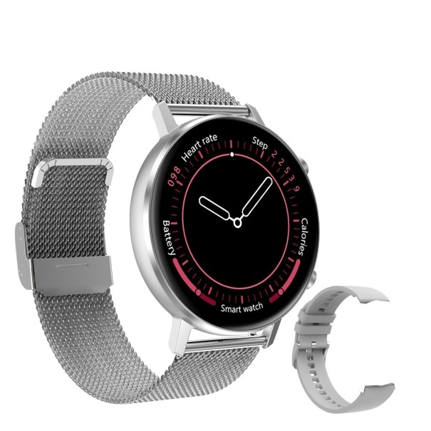 Dame smartwatch med udskiftelig rem J218 sølv
