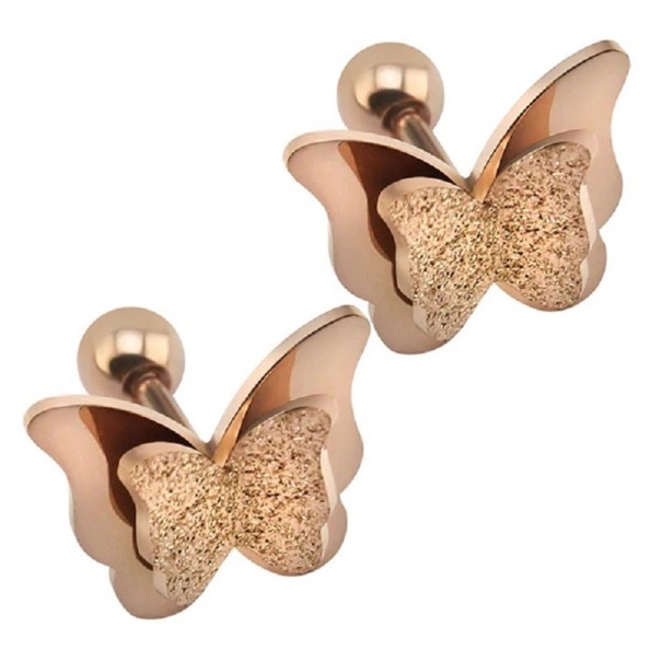 Dame sommerfugleøreringe G519 gammelrosa