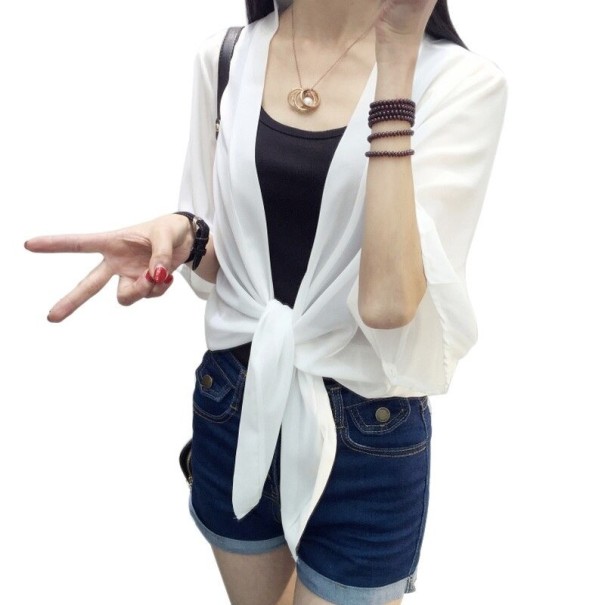 Dame sommerplaid P1185 hvid