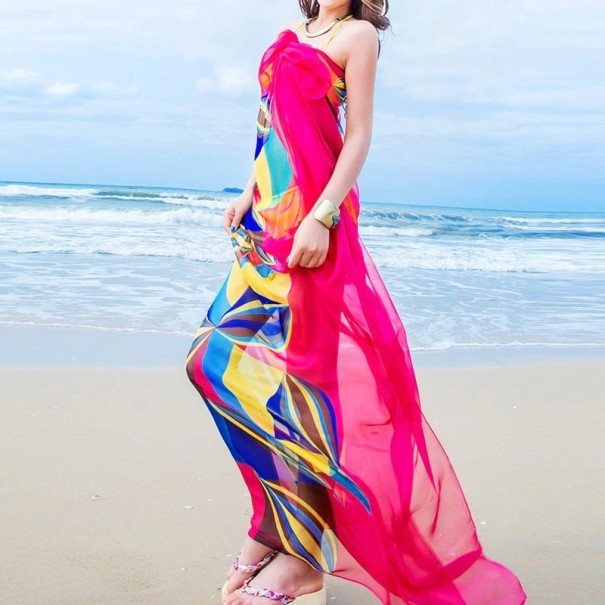 Dame sommerplaid P364 mørkerosa
