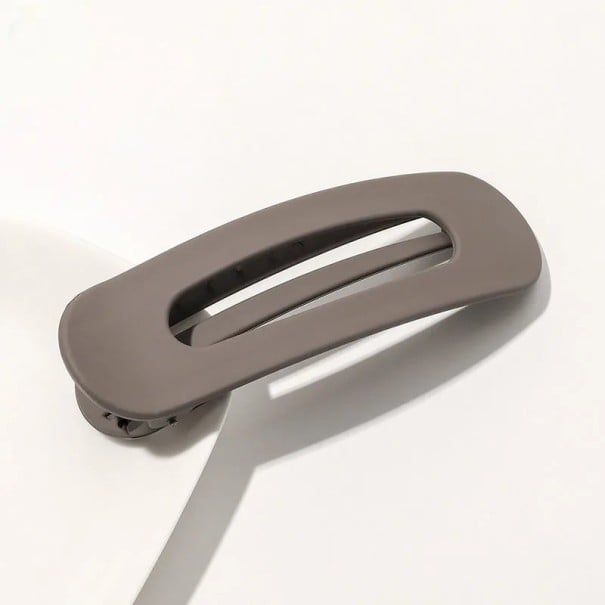 Dame stor hårspænde 11 × 3,3 cm Mat design Antiskrid med tænder Plast BB spænde Forskellige farver kaffefarvet