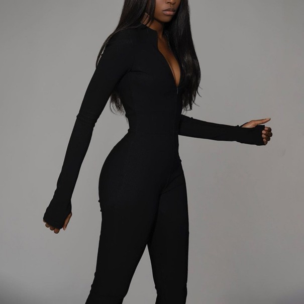 Dame stram jumpsuit A1995 sort S