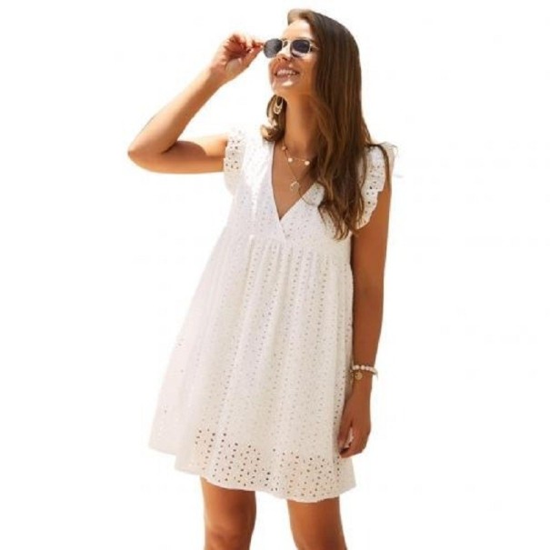Dame strandkjole P1034 hvid XL