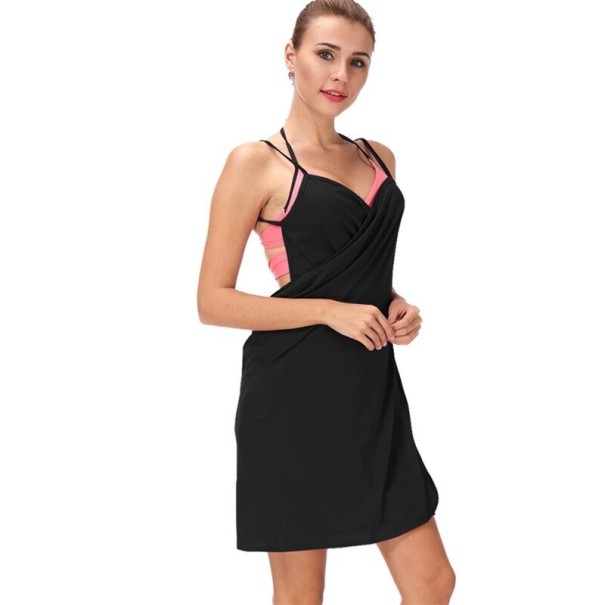 Dame strandkjole P729 sort