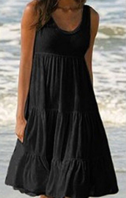Dame strandkjole P943 sort XXL