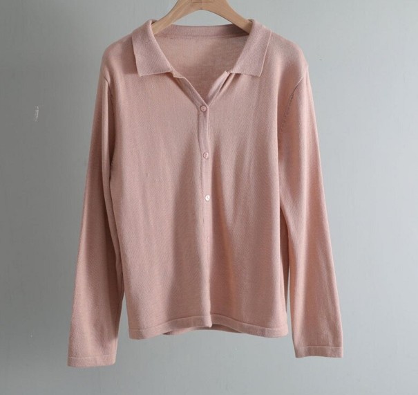 Dame strikket skjorte rosa
