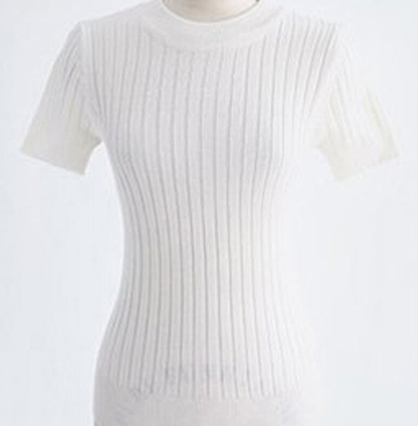 Dame strikket T-shirt G325 hvid