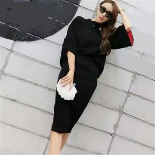 Dame strikket top og nederdel B1190 sort M