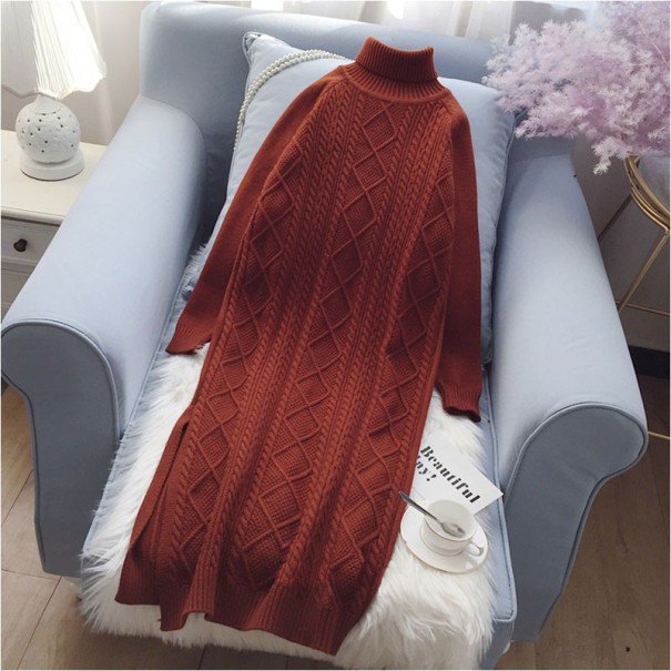 Dame sweaterkjole A2803 murstensrød