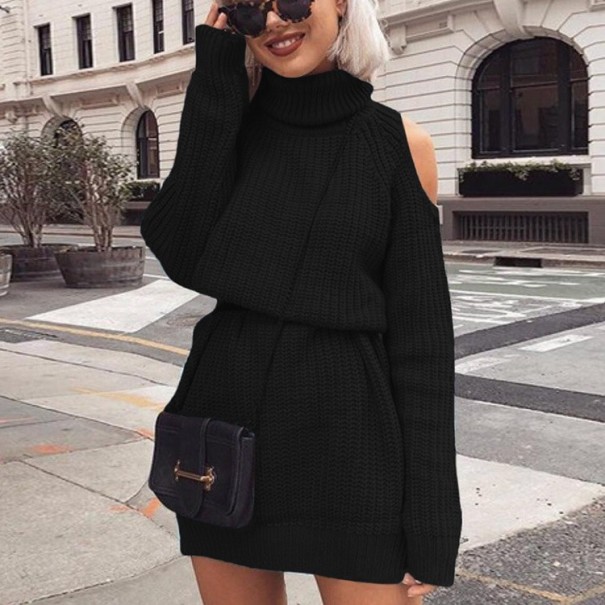 Dame sweaterkjole B31 sort XS