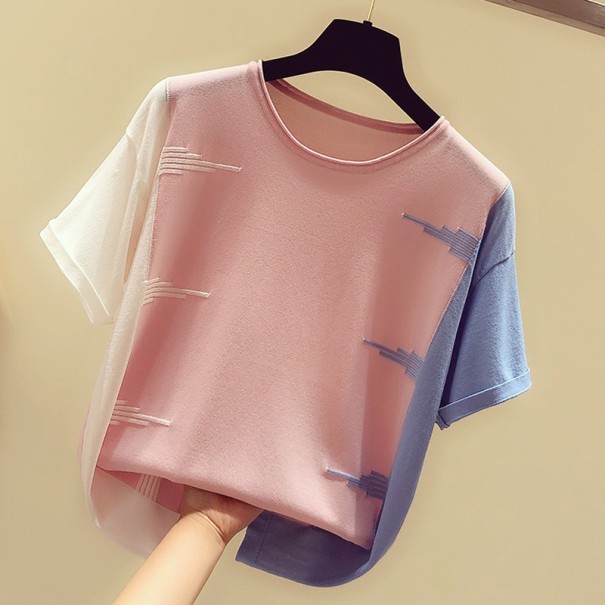Dame T-shirt A1308 rosa