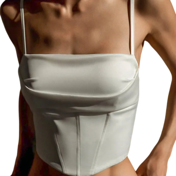 Dame T-shirt ensfarvet Rund hals Tynde stropper Polyester bomuld Let og behagelig top til sommer og lagdeling hvid S